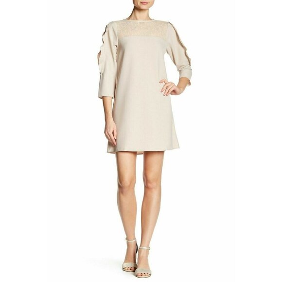 The Vanity Room Womens Split Sleeve Lace Contrast Dress Size M - Picture 4 of 15